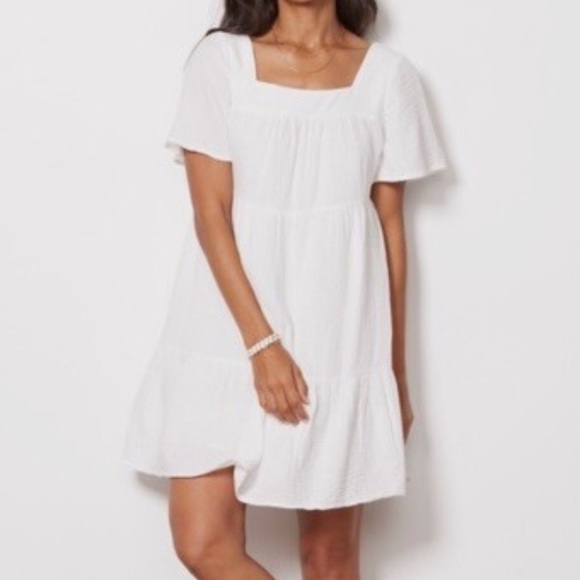 Rails Valentina Square Neck Tiered Cotton Mini Dress - Picture 5 of 5
